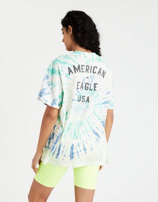 Женские футболки American Eagle AE Oversized Logo Graphic T-Shirt — фото 2