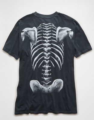 AE Glow-In-The-Dark Skeleton Halloween Graphic T-Shirt