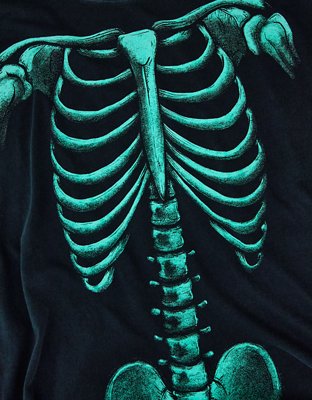 AE Glow-In-The-Dark Skeleton Halloween Graphic T-Shirt