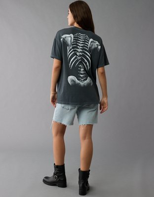 AE Glow-In-The-Dark Skeleton Halloween Graphic T-Shirt