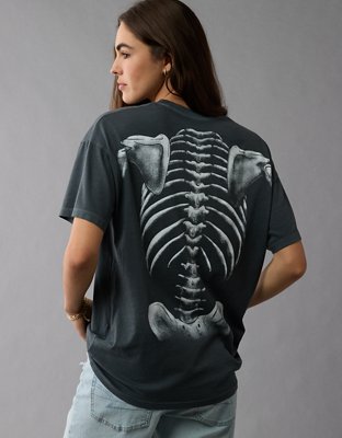 AE Halloween Glow-In-The-Dark Skeleton Graphic T-Shirt