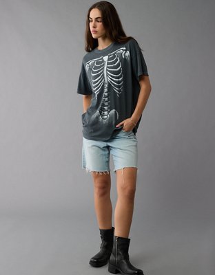 AE Halloween Glow-In-The-Dark Skeleton Graphic T-Shirt