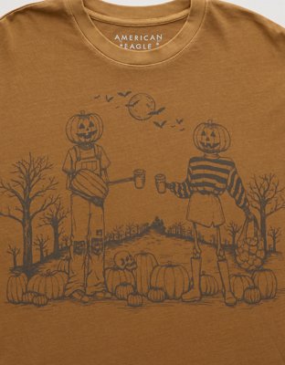 AE Halloween skeleton hot graphic tee