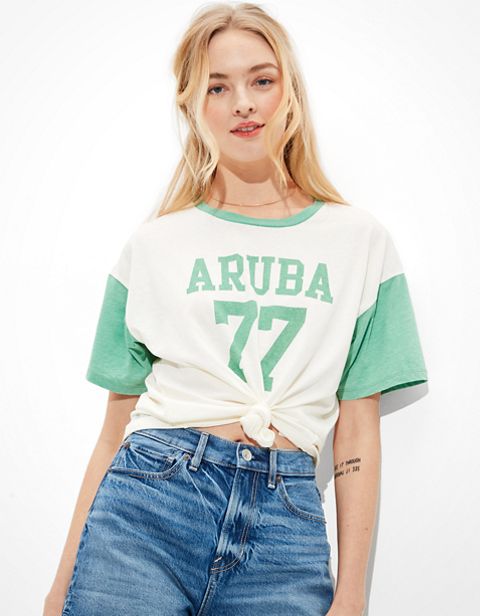 Женские футболки American Eagle AE Color-Block Graphic T-Shirt