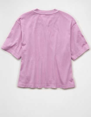 Женская футболка American Eagle AE Boxy Snoopy Graphic, цвет: Фиолетовый — фото 4