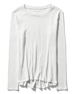 AE T-shirt suave manga larga con cuello redondo