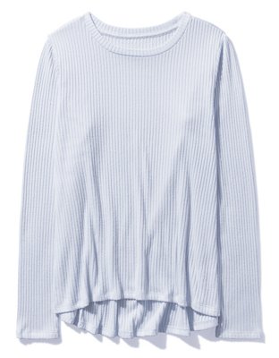 AE T-shirt suave manga larga con cuello redondo