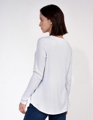 AE Long-Sleeve Crew Neck Plush T-Shirt