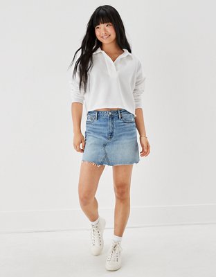 AE Denim A-Line Mini Skirt