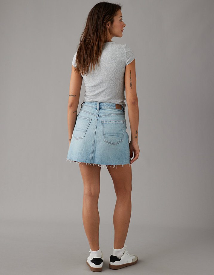 AE Stretch Crossover High-Waisted Perfect Denim Mini Skirt