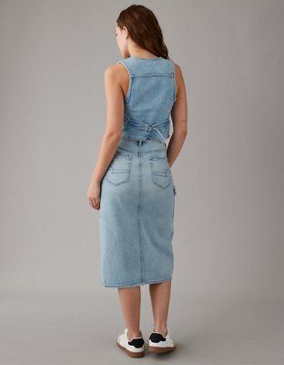 Женские юбки American Eagle AE Dreamy Drape High-Waisted Cargo Denim Midi Skirt — фото 2