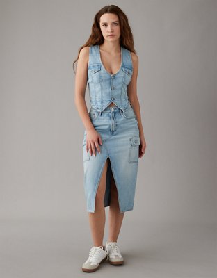 American eagle high waisted denim skirt best sale