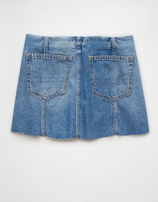 Женские юбки American Eagle AE Stretch Asymmetric Low-Rise A-Line Denim Mini Skirt — фото 5