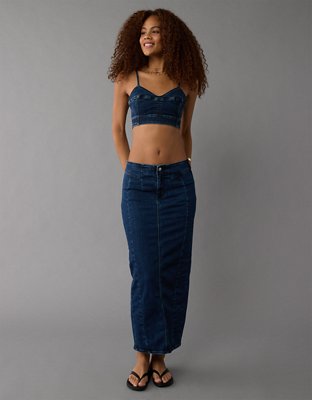 AE Next Level Highest Waist Denim Maxi Skirt