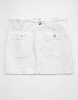 AE Stretch Low-Rise A-Line Denim Mini Skirt