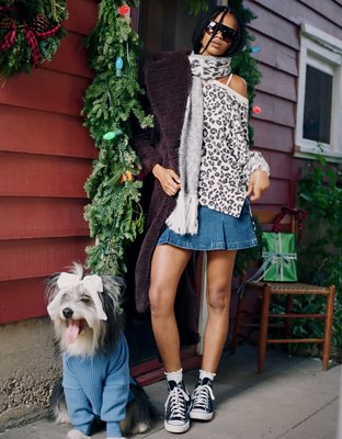 Minijupe-short à taille basse AE