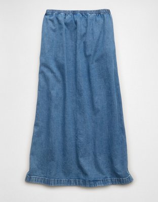 Женская юбка American Eagle AE Dreamy Drape Pull-On Maxi, цвет: Средняя варка — фото 4