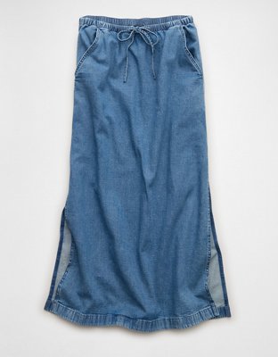 Женская юбка American Eagle AE Dreamy Drape Pull-On Maxi, цвет: Средняя варка — фото 3