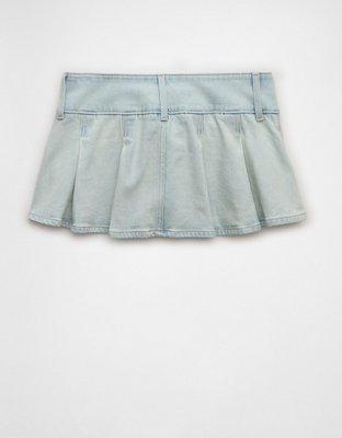 AE Super Low-Rise Stretch Perfect Pleated Denim Micro Skort