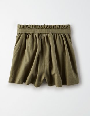 Женские брюки American Eagle AE High-Waisted Button Front Runner Short — фото 4