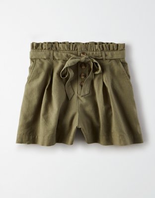 Женские брюки American Eagle AE High-Waisted Button Front Runner Short — фото 3