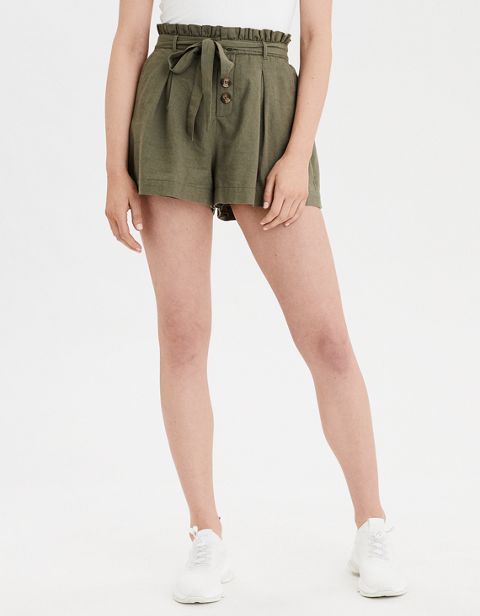 Женские брюки American Eagle AE High-Waisted Button Front Runner Short
