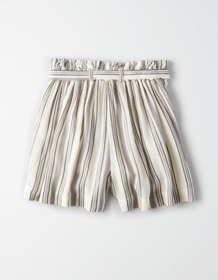 Женские брюки American Eagle AE High-Waisted Striped Button Front Runner Short — фото 4