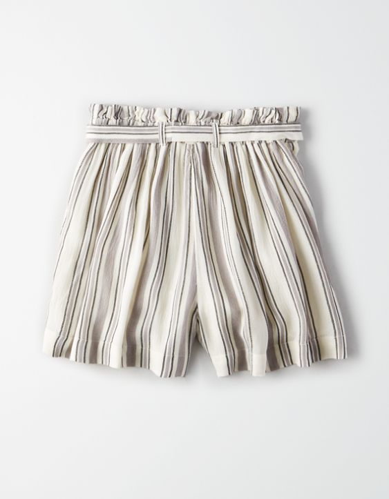 AE High-Waisted Striped Button Front Runner Short