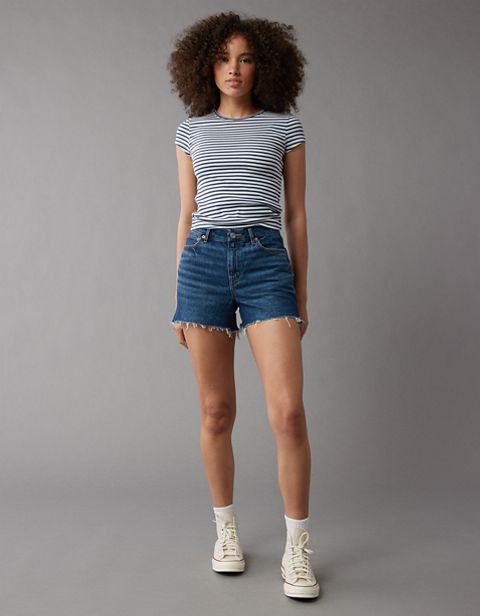 Женские брюки American Eagle AE Strigid Curvy Super High-Waisted Relaxed Short