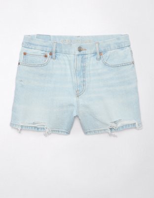 EDDIE BAUER Womens Slightly Curvy Denim Shorts US 6 Medium W30 Blue Cotton, Vintage & Second-Hand Clothing Online