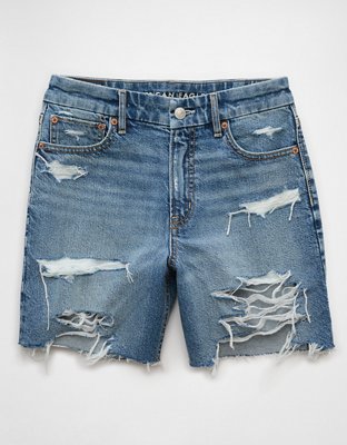 Strigid Curvy Ripped Super High-Waisted 6" Relaxed Denim Short