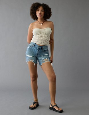 AE 6" Strigid Curvy Ripped Super High-Waisted Relaxed Denim Short