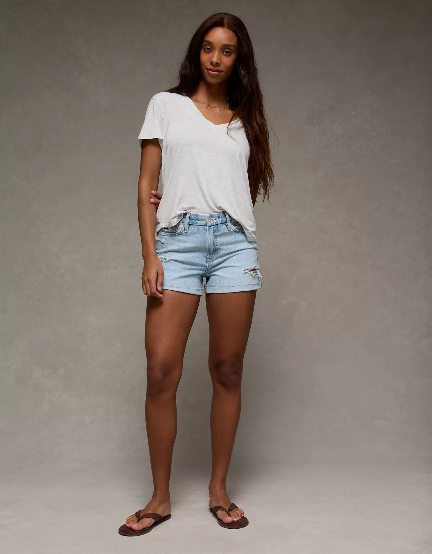 AE 3" Strigid Curvy Super High-Waisted Relaxed Denim Short