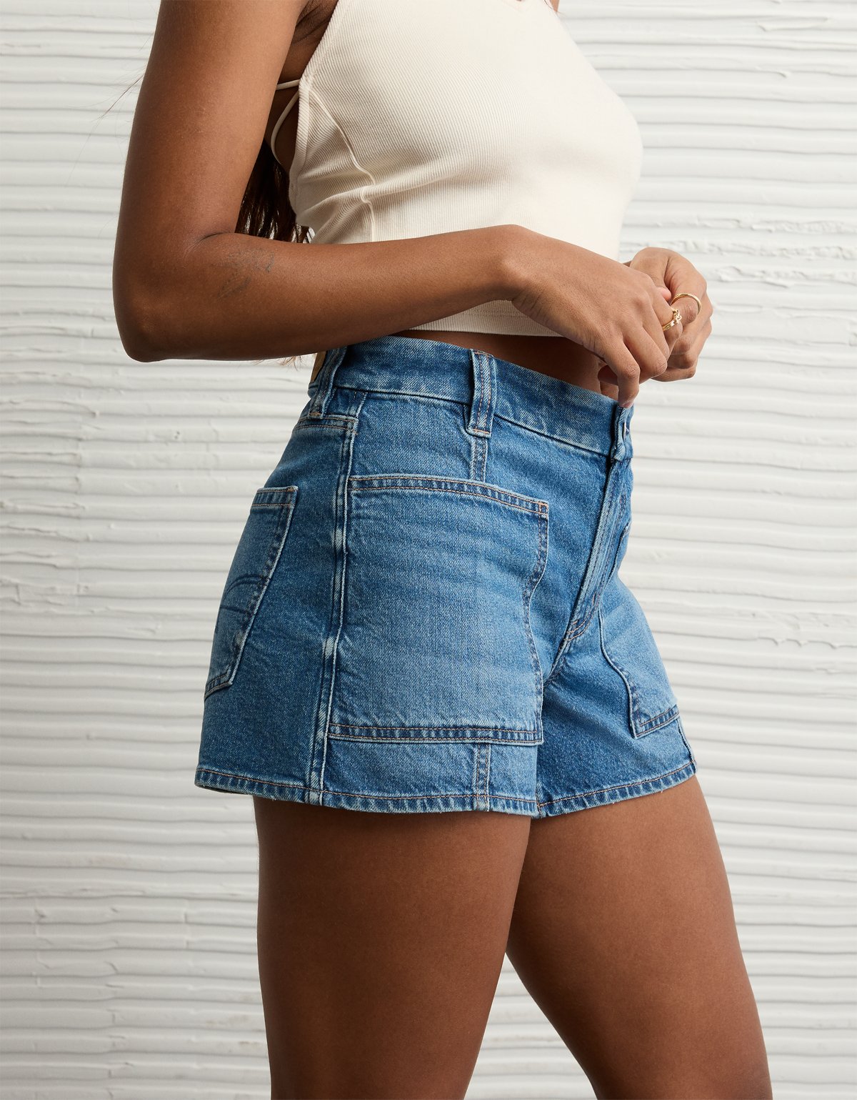 AE 3" Strigid Curvy Super High-Waisted Relaxed Denim Short - image 5