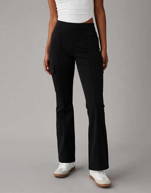 Женские брюки American Eagle AE Stretch Pull-On High-Waisted Kick Bootcut Cargo Pant