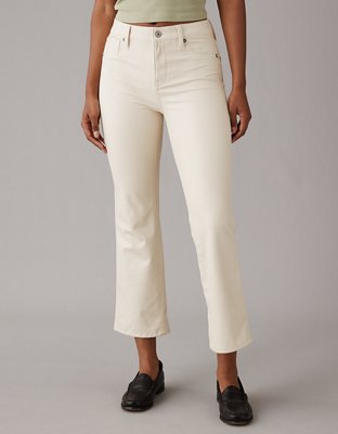 AE High-Waisted Vegan Leather Kick Bootcut Crop Pant