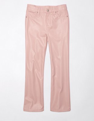 Женские брюки American Eagle AE High-Waisted Vegan Leather Kick Bootcut Crop Pant — фото 3