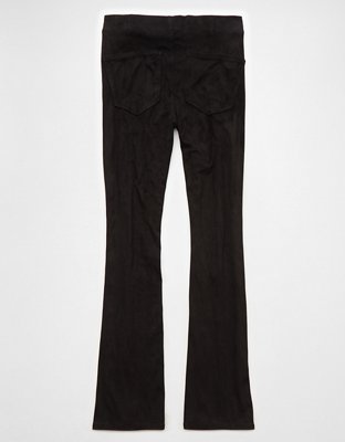 AE It Knit Suede Pull-On High-Waisted Kick Boot Pant