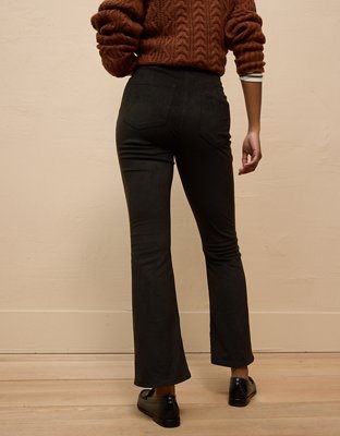 AE It Knit Suede Pull-On High-Waisted Kick Boot Pant