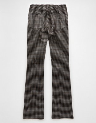 AE It Knit Pull-On High-Waisted Kick Boot Houndstooth Pant