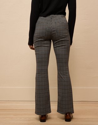 AE It Knit Pull-On High-Waisted Kick Boot Houndstooth Pant