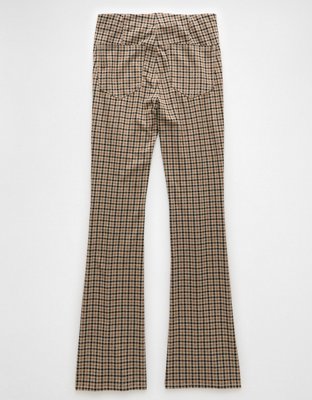 AE It Knit Pull-On High-Waisted Kick Boot Houndstooth Pant