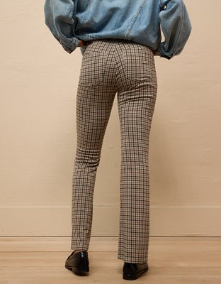 AE It Knit Pull-On High-Waisted Kick Boot Houndstooth Pant