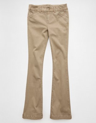AE Stretch Low-Rise Kick Bootcut Khaki Pant