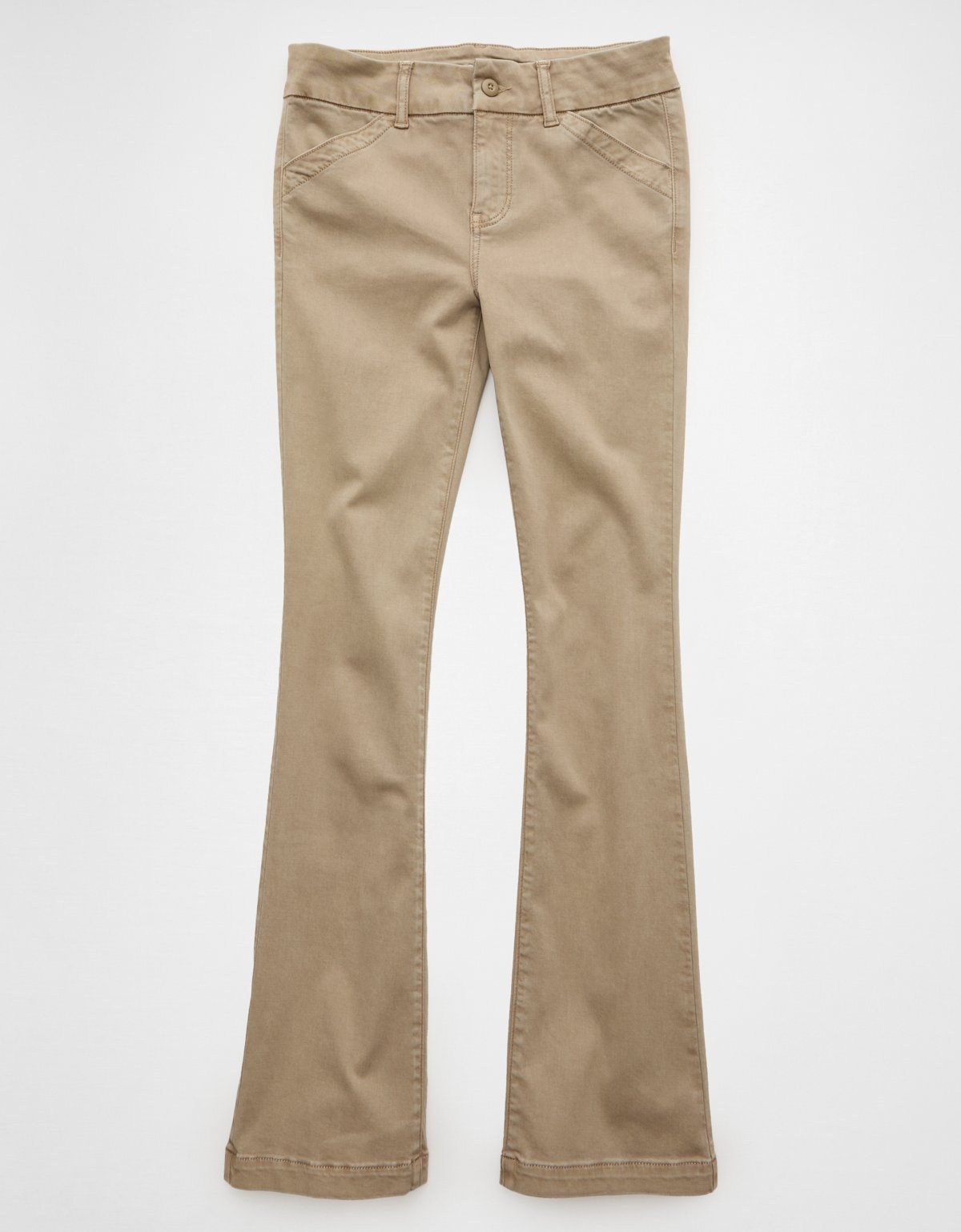 AE Stretch Low-Rise Kick Bootcut Khaki Pant - image 3