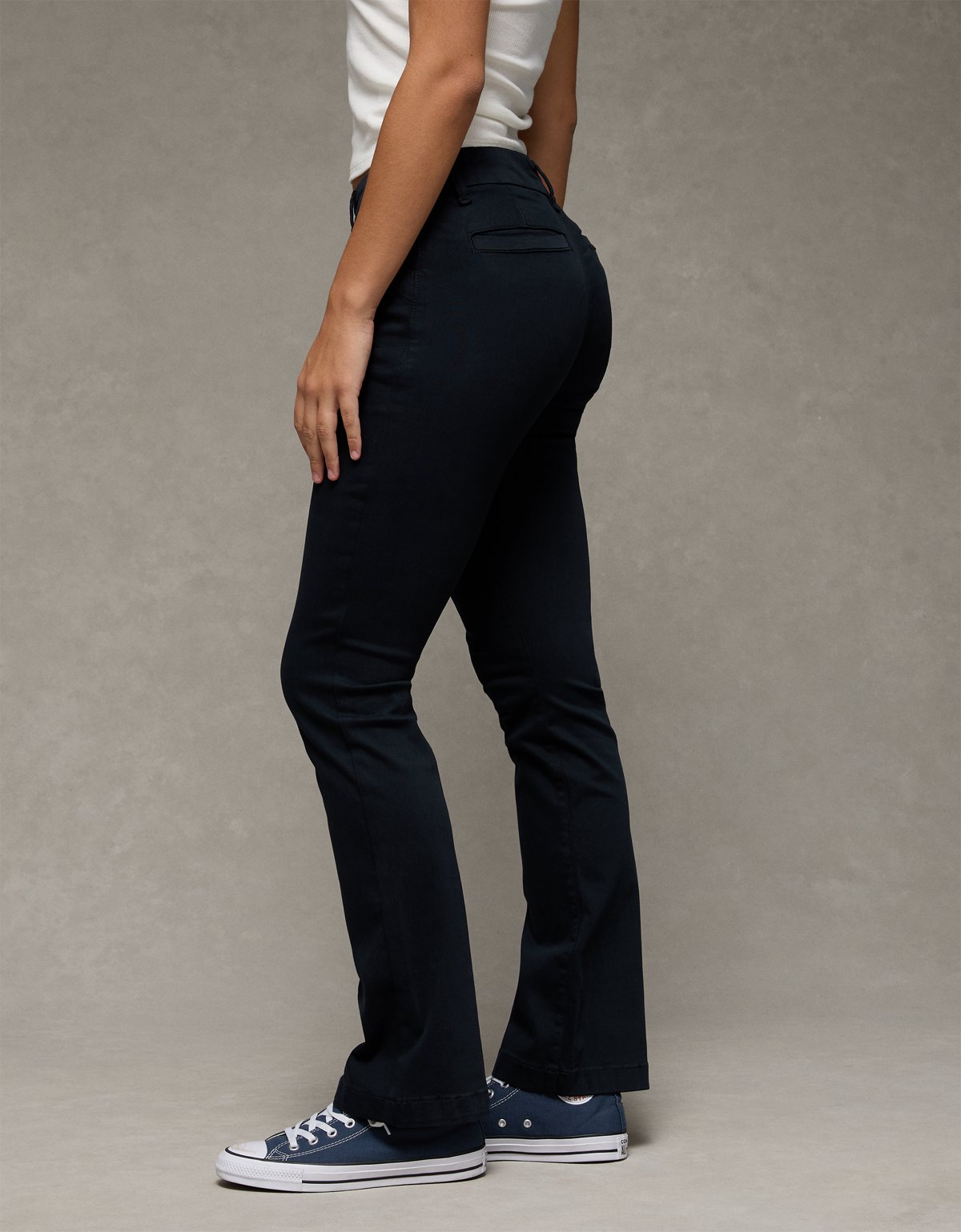AE Stretch Low-Rise Kick Bootcut Khaki Pant - image 5