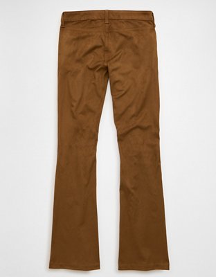 AE Vegan Suede Stretch Super Low-Rise Kick Bootcut Pant | American