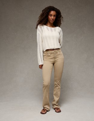 AE Curvy High-Waisted Kick Bootcut Khaki Pant from American Eagle - $47.45