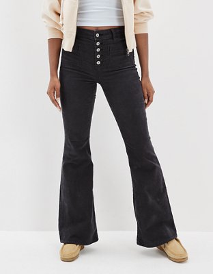 AE Stretch High-Waisted Kick Boot Corduroy Pant  Corduroy pants, Corduroy  pants outfit, Women jeans