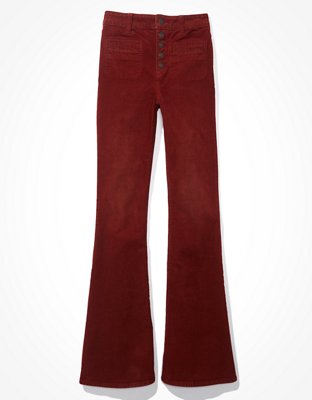 Buy AE Super High-Waisted Knit Flare Pant online